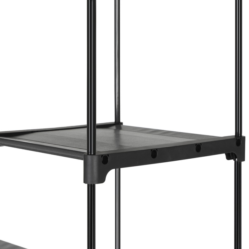 Förvaringsgarderob i tyg med hyllor och klädstång MATIS 140x174 cm grå