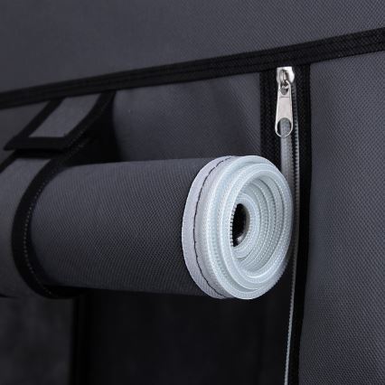 Förvaringsskåp i tyg med hyllor och klädstång MATIS 110x175 cm grå