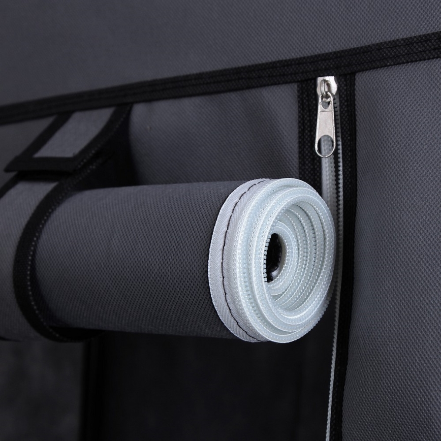 Förvaringsskåp i tyg med hyllor och klädstång MATIS 110x175 cm grå