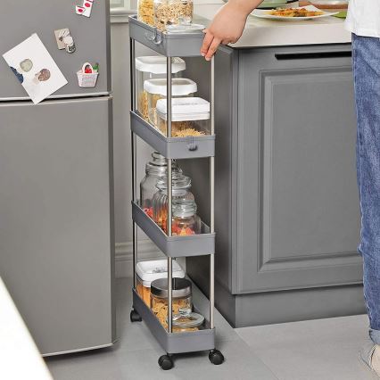 Förvaringsvagn på hjul MARGE, grå