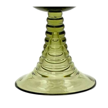 Fotogenlampa JASMÍNA 50 cm skogsgrön med en blommig lampskärm