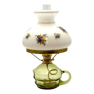 Fotogenlampa KLÁRA 34 cm skogsgrön