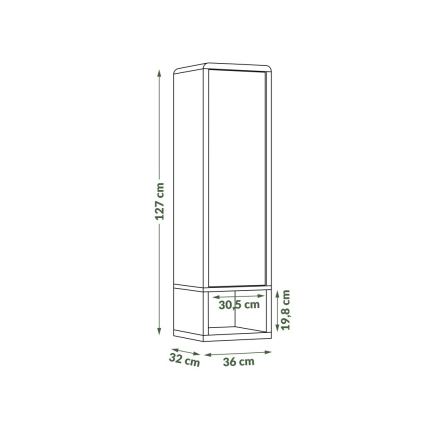 Skåp med öppen hylla FRED antracit/ek artisan