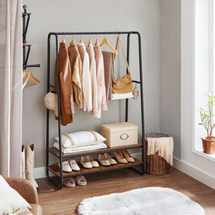 Fristående klädhängare LINEA brun/svart