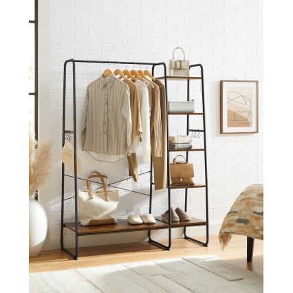 Fristående klädhängare LINEA brun/svart