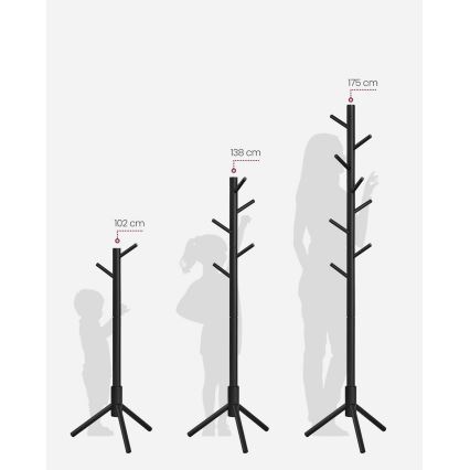 Fristående klädhängare LINEA, svart