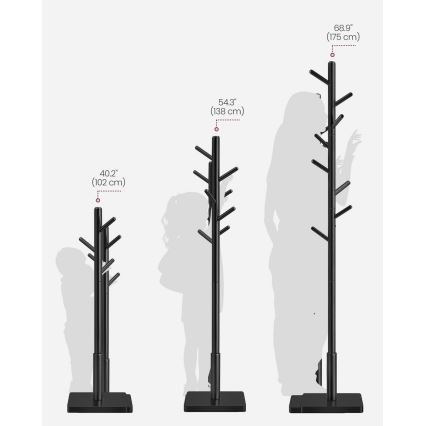 Fristående klädhängare LINEA, svart