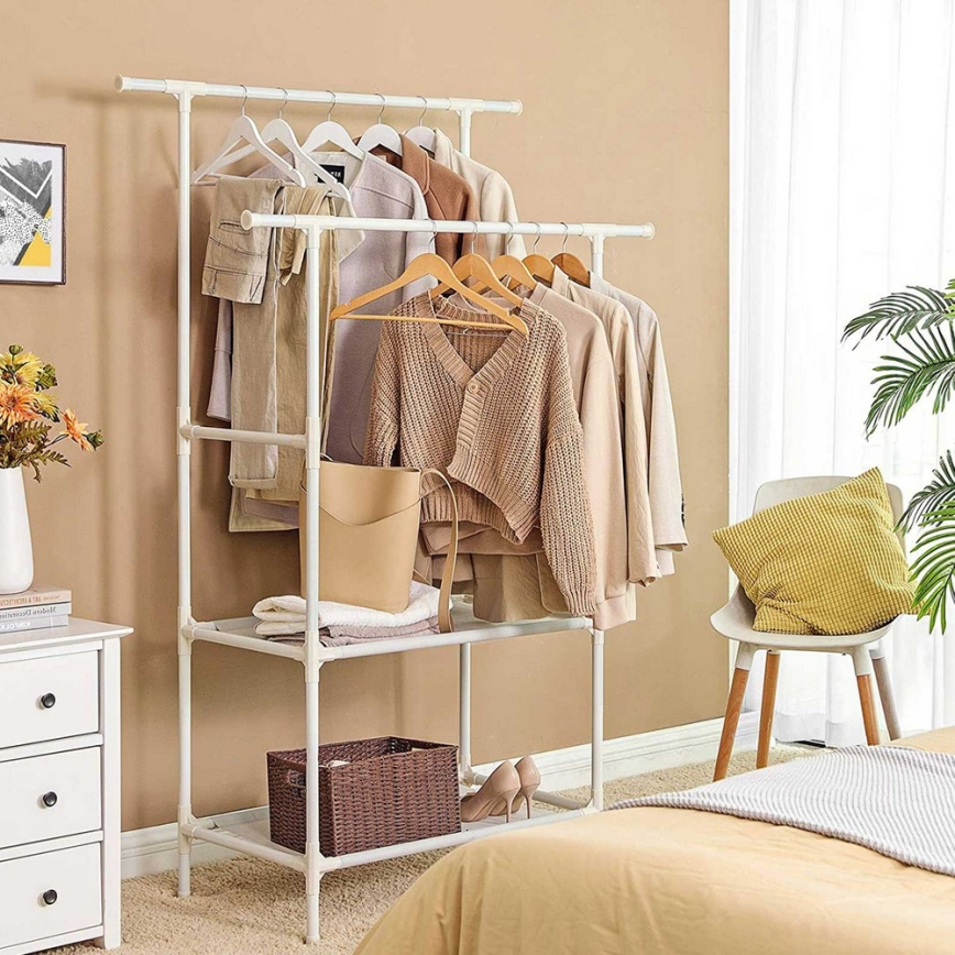 Fristående klädhängare LINEA, vit