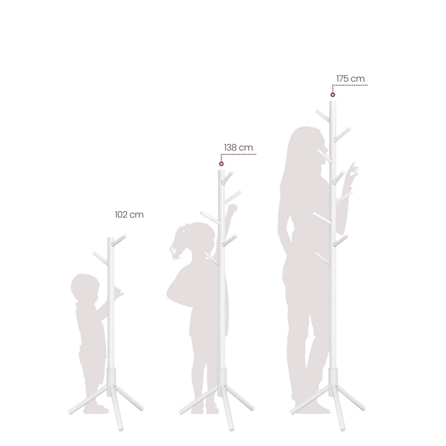 Fristående klädhängare LINEA, vit