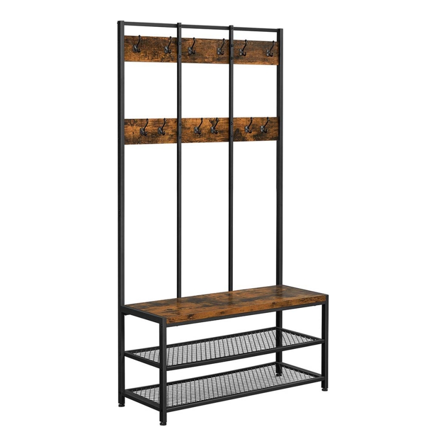 Fristående klädhängare NAVOR, brun/svart