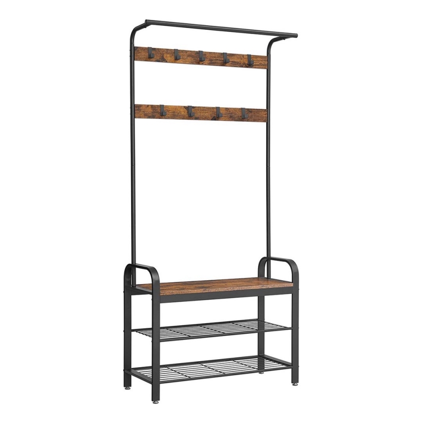 Fristående klädhängare NAVOR, brun/svart