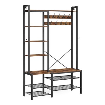 Fristående klädhängare NAVOR brun/svart