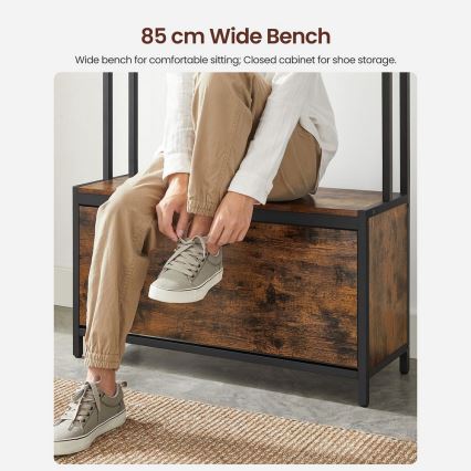 Fristående klädhängare NAVOR, brun/svart