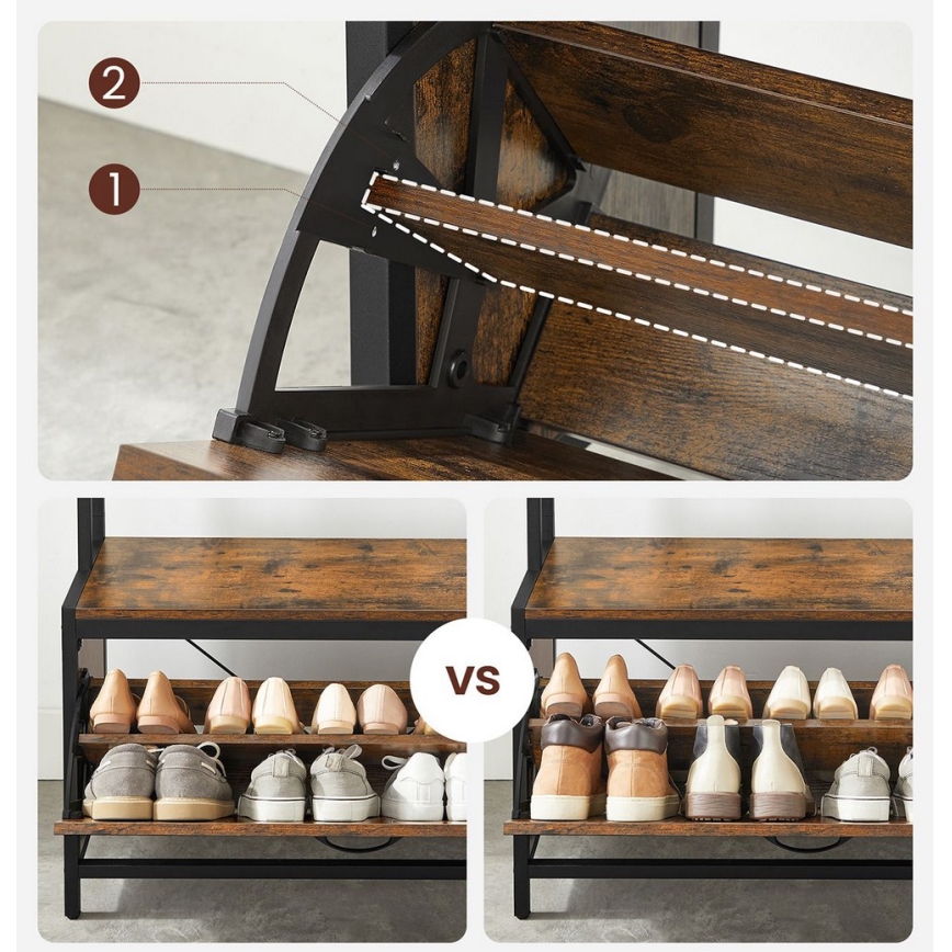 Fristående klädhängare NAVOR, brun/svart