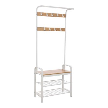 Fristående klädhängare NAVOR brun/vit