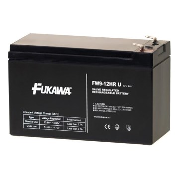 FUKAWA FW 9-12 HR - Blybatteri 12V/9Ah/Faston 6,3mm