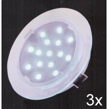 Fulgur 21072 - KIT 3x LED Badrum infälld lampa ELESPOT 1xLED/0,7W/230V IP44