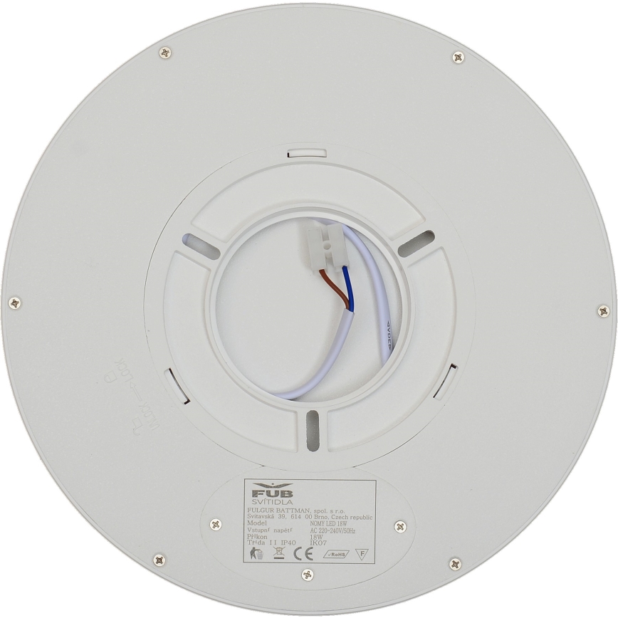Fulgur 41810 - LED taklampa NOMY LED/18W/230V 3000/4000/6000K IP40 diameter 23 cm vit