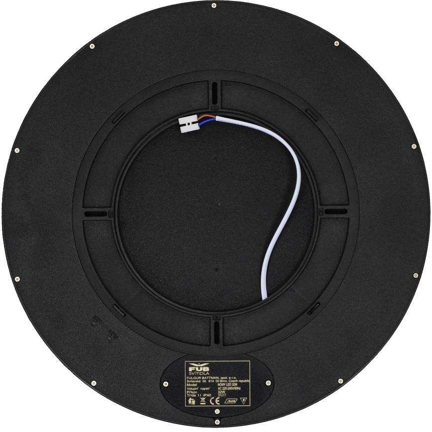 Fulgur 41813 - LED taklampa NOMY LED/32W/230V 3000/4000/6000K IP40 diameter 40 cm svart
