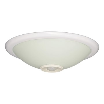 Fulgur s-22941 - Taklampa med rörelse- och skymningssensor DARINA 2xE27/40W/230V Ø 30 cm vit