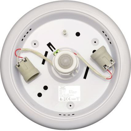 Fulgur s-22941 - Taklampa med rörelse- och skymningssensor DARINA 2xE27/40W/230V Ø 30 cm vit
