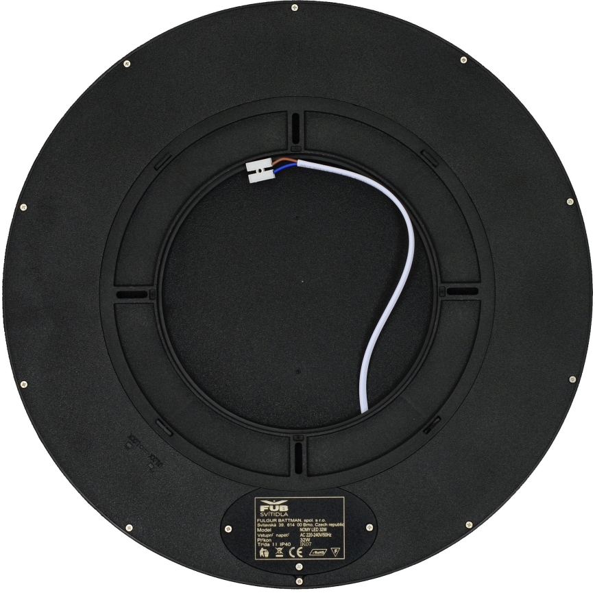 Fulgur s-42589 - LED taklampa med rörelsedetektor NOMY-S LED/32W/230V 3000/4000/6000K IP40 diameter 40 cm svart