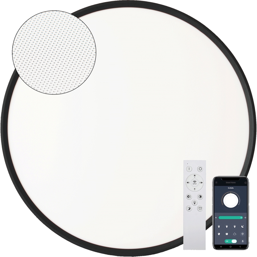 Fulgur s-43057 - Dimbar LED-taklampa NOMY LED/40W/230V 3000-6500K Ø 50 cm UGR19 IP40 Wi-Fi svart + fjärrkontroll