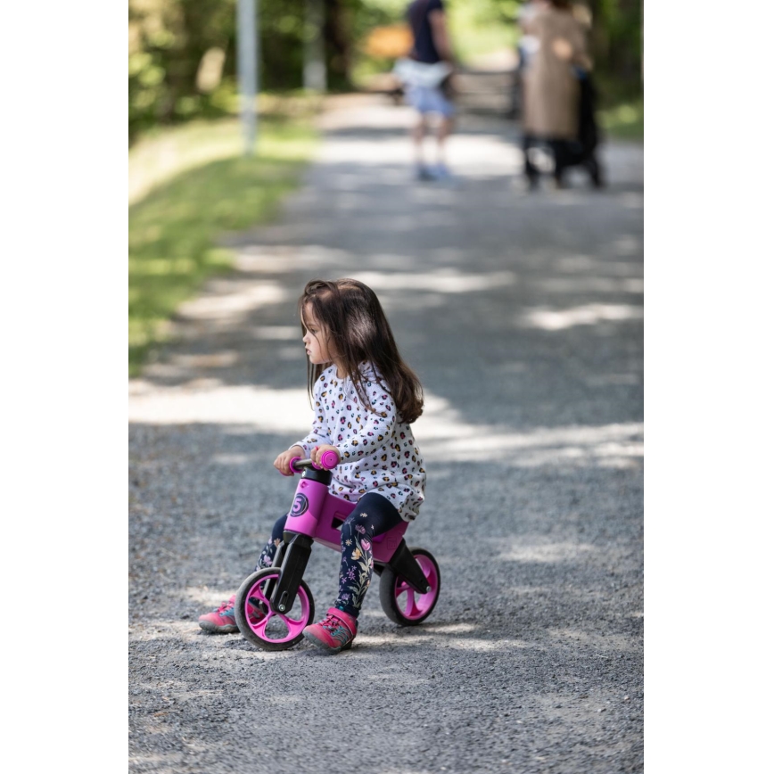 Funny Wheels - Balanscykel 2 i 1 RIDER SUPER SPORT rosa/svart