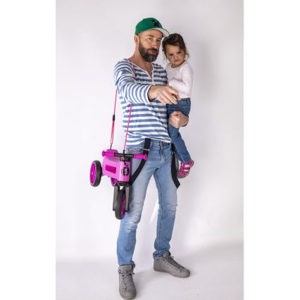 Funny Wheels - Balanscykel 2 i 1 RIDER SUPER SPORT rosa/svart