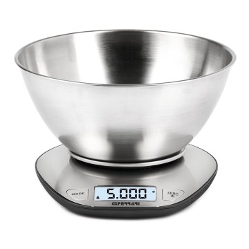 G3Ferrari G2006200 - Digital köksvåg med skål, batteridriven (2x AAA), i rostfritt stål