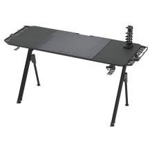 Gaming bord FALCON med LED RGB bakbelysning 140 x 60 cm svart