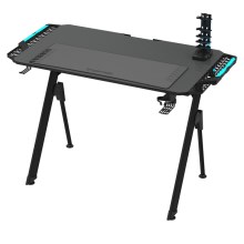 Gaming bord FALCON med LED RGB belysning 100 x 60 cm svart