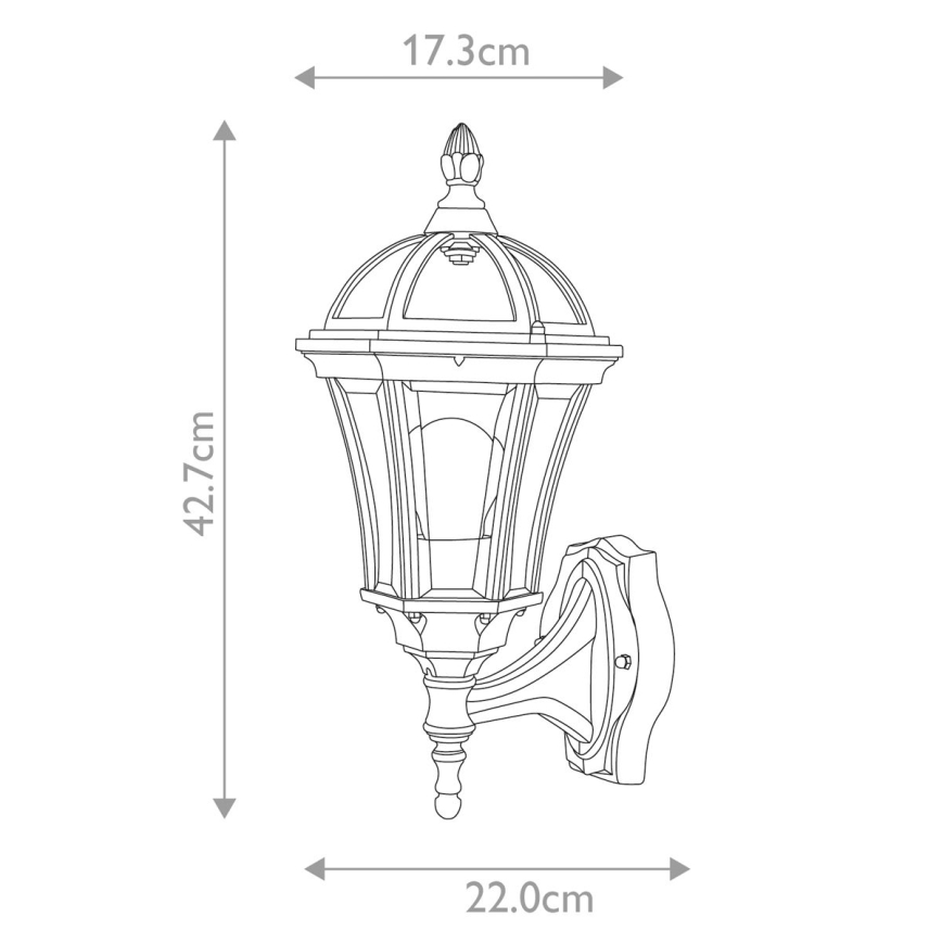 Garden Zone - Vägglampa för utomhusbruk LEDBURY 1xE27/100W/230V IP44