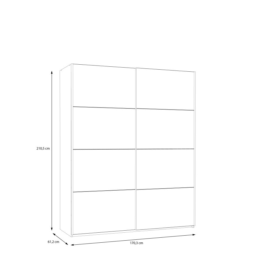 Garderob KARO 170x210 cm grå/grön