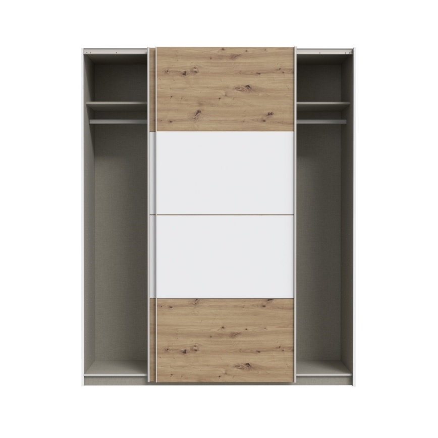 Garderob KARO 170x210 cm vit/artisan-ek