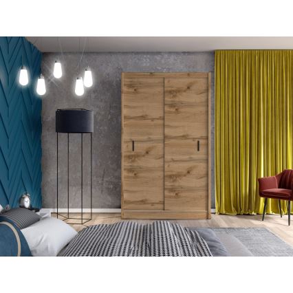 Garderob med skjutdörrar SAPHIRA 150x215 cm Wotan-ek