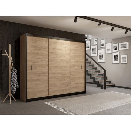 Garderob med skjutdörrar SAPHIRA 250x215 cm ek craft