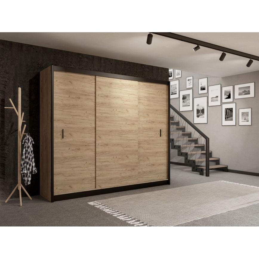 Garderob med skjutdörrar SAPHIRA 250x215 cm ek craft