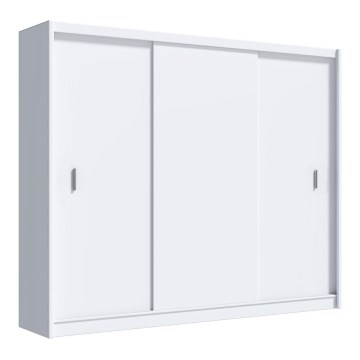 Garderob med skjutdörrar SAPHIRA 250x215 cm vit