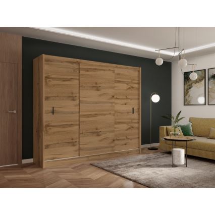 Garderob med skjutdörrar SAPHIRA 250x215 cm Wotan-ek