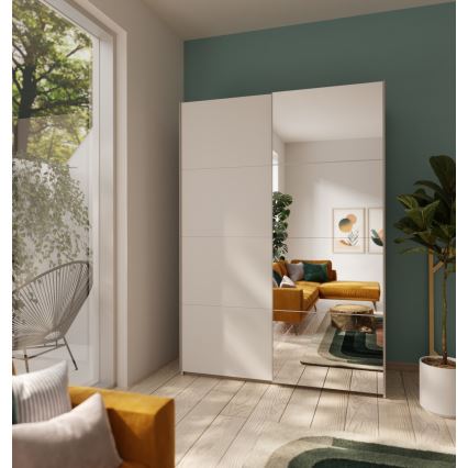 Garderob med spegel KARO 150x210 cm vit