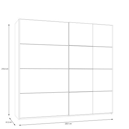 Garderob med spegel ODEN 220x210 cm beige