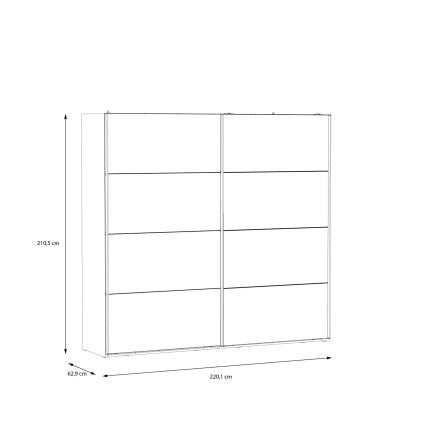 Garderob med spegel OREN 220x210 cm artisan-ek