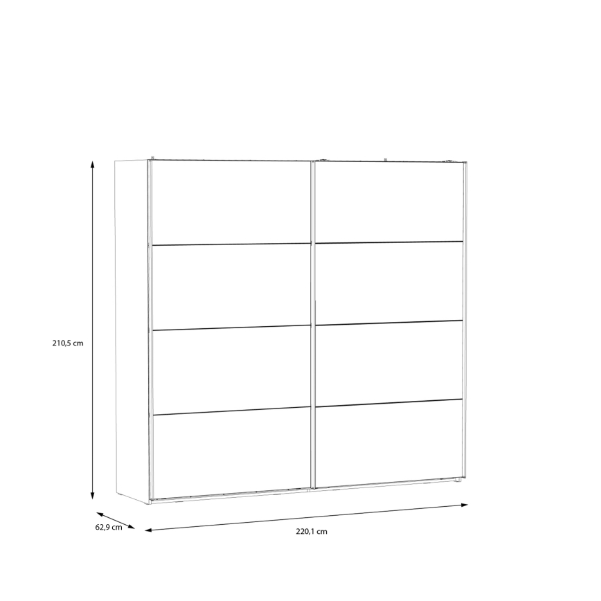 Garderob med spegel OREN 220x210 cm artisan-ek