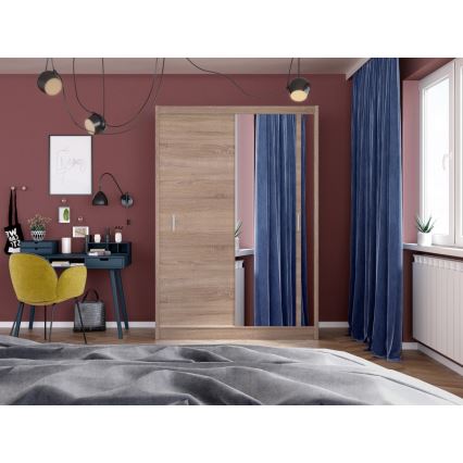 Garderob med spegel SABRINA 150x215 cm sonoma ek