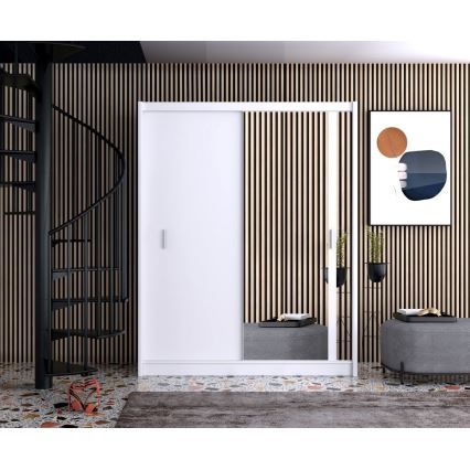 Garderob med spegel SABRINA 180x215 cm vit