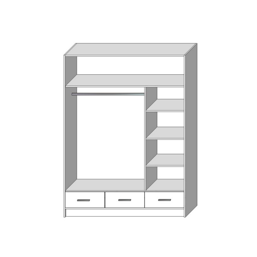 Garderob med spegel SANNA 150x215 cm ek craft