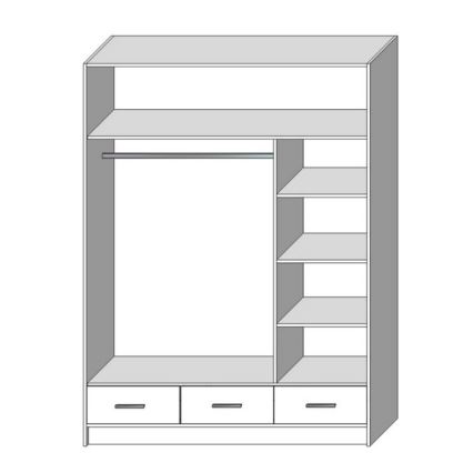 Garderob med spegel SANNA 150x215 cm sonoma ek
