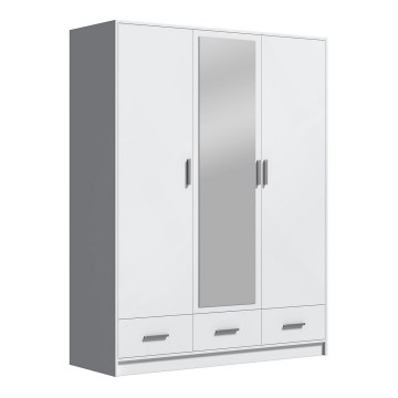 Garderob med spegel SANNA 150x215 cm vit