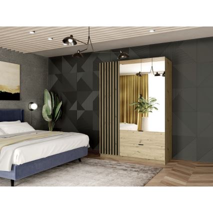 Garderob med spegel VISTA 150x215 cm artisan-ek/grafit